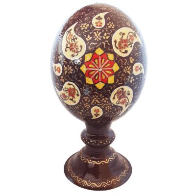 Persian Decorative Hand Painted Ostrich Egg Shell - Paisley