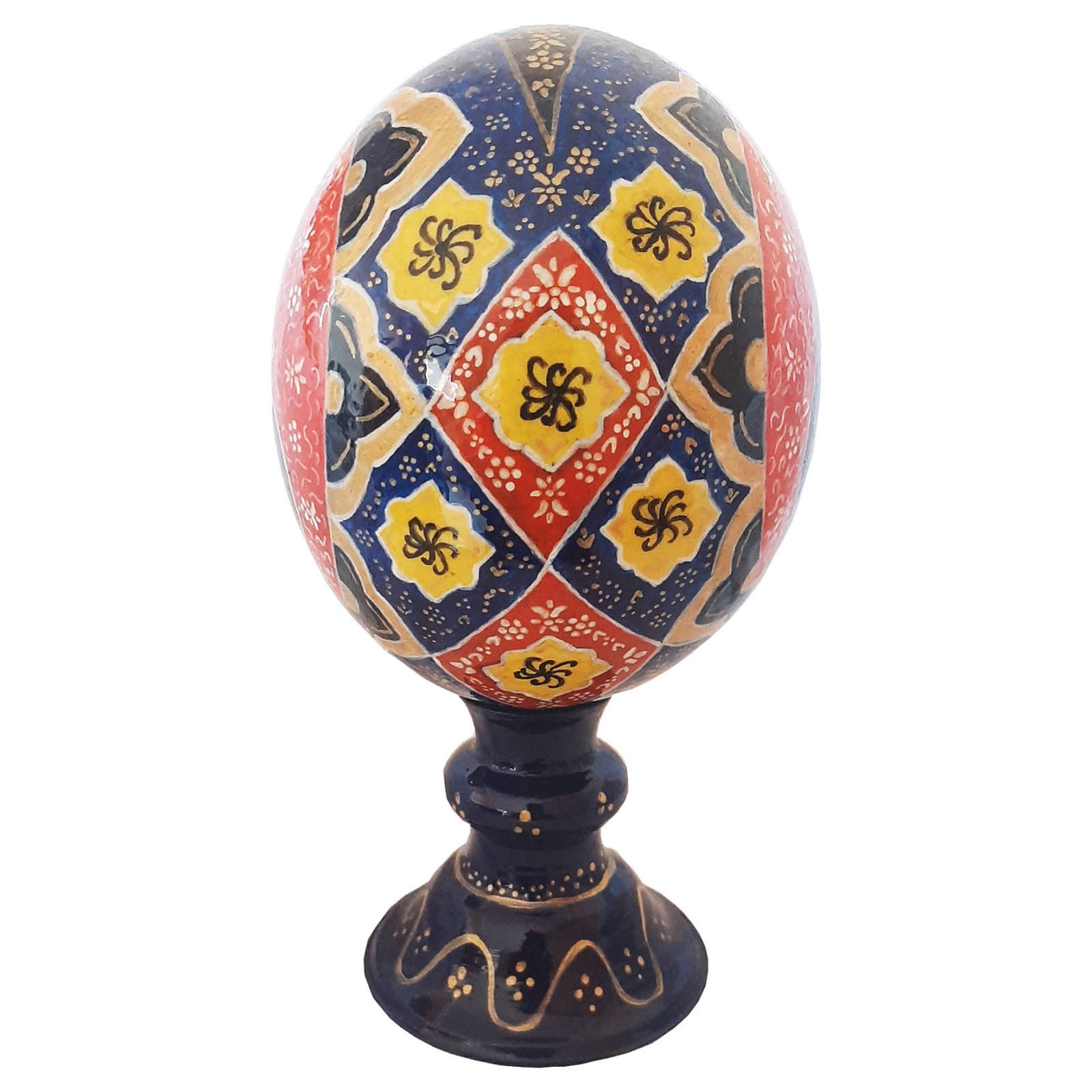 Persian Decorative Hand Painted Ostrich Egg Shell – Red