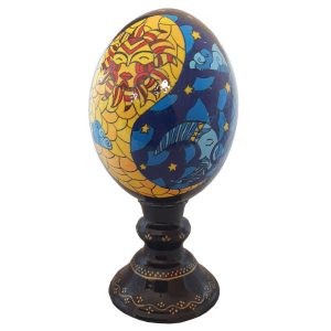 Persian Decorative Hand Painted Ostrich Egg Shell – Moon
