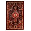 Hand-Knotted Persian Hamadan Black Lajack Rug (Tribal Geometric Medallion) - Black Wool