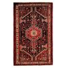 Hand-Knotted Persian Hamadan Black Lajack Rug (Tribal Geometric Medallion) - Black Wool