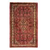 Hand-Knotted Persian Hamadan Red Toranj Rug (Traditional Floral Medallion) - Red Wool
