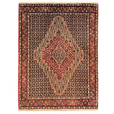 Hand-Knotted Persian Kurdistan Toranj Rug (Tribal Mahi Medallion / Herati) - Brown Wool