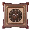 Handcrafted Persian Wooden Wall Clock - Khatam Marquetry Art, Hivana