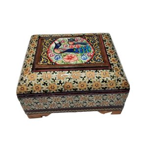 Handcrafted Wooden Jewelry Box with Persian Khatam Design – Kabiri