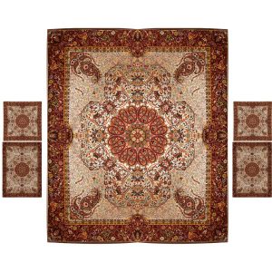 Persian Bedspread Set – Oriental Style Double Size with Termeh Fabric – Nahal