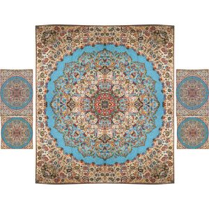 Persian Bedspread Set – Oriental Style Double Size with Termeh Fabric – Nina