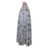White Flowers Patterned Islamic Dress – Full Length Prayer Hijab