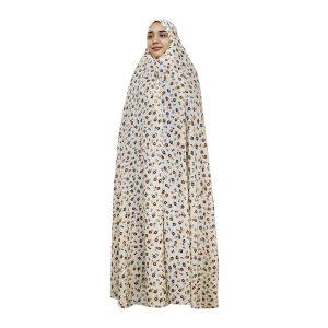 Orange Floral Print Muslim Wear – Modest Overhead Chador