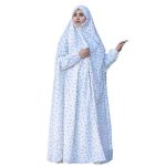 Purple Floral Namaz Chador with Sleeves for Women