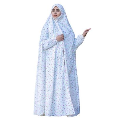 Purple Floral Namaz Chador with Sleeves for Women