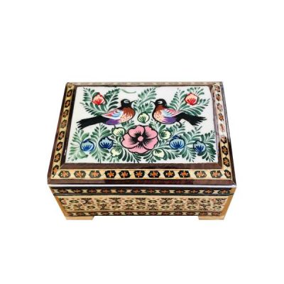 Handcrafted Wooden Jewelry Box with Persian Khatam Design - Farhan