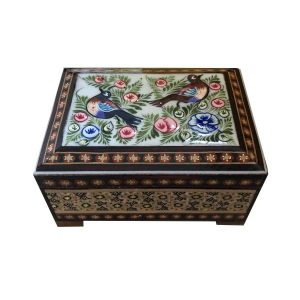 Handcrafted Wooden Jewelry Box with Persian Khatam Design – Hiva