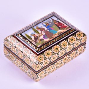 Handcrafted Wooden Jewelry Box with Persian Khatam Design – Majlesi