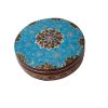 Handcrafted Wooden Jewelry Box with Persian Khatam Design - Round