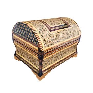 Handcrafted Wooden Jewelry Box with Persian Khatam Design – Roya