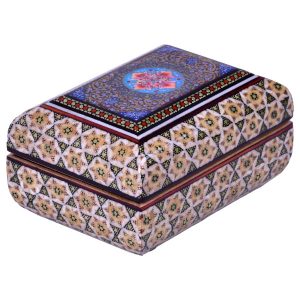 Handcrafted Wooden Jewelry Box with Persian Khatam Design – Setareh