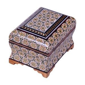 Handcrafted Wooden Jewelry Box with Persian Khatam Design – Star