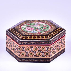 Handcrafted Wooden Jewelry Box with Persian Khatam Design – Arad