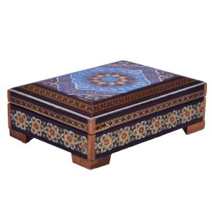 Handcrafted Wooden Jewelry Box with Persian Khatam Design – Ayda