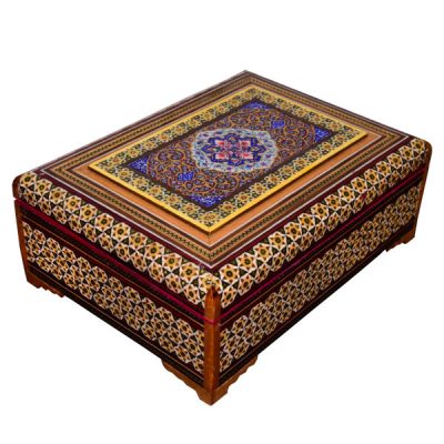 Handcrafted Wooden Jewelry Box with Persian Khatam Design - Brilliant II