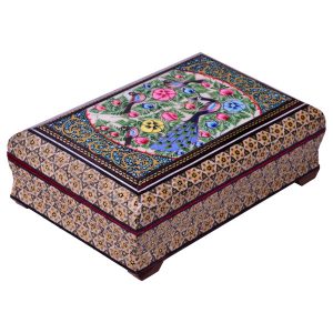 Handcrafted Wooden Jewelry Box with Persian Khatam Design – Caren