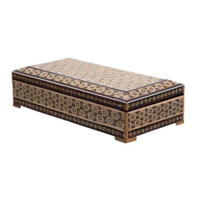 Handcrafted Wooden Jewelry Box with Persian Khatam Design - Rasta
