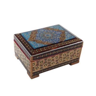Handcrafted Wooden Jewelry Box with Persian Khatam Design - Royal