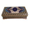 Handcrafted Wooden Jewelry Box with Persian Khatam Design - Tazhibi