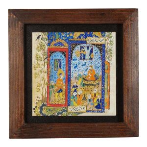 Decorative Persian Framed Tile – Shahnameh Inspired Pattern: Golzari