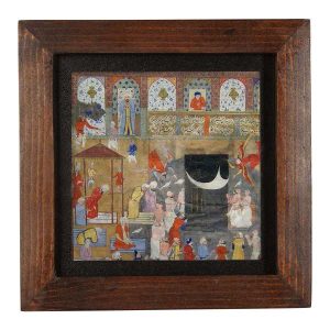 Decorative Persian Framed Tile – Shahnameh Inspired Pattern: People