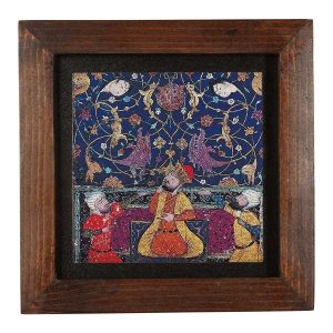 Decorative Persian Framed Tile – Shahnameh Inspired Pattern: Shirani