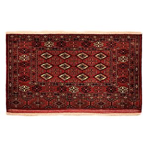 Hand-Knotted Persian Khorasan Tribal Rug (Traditional Bukhara Design) – Red Wool