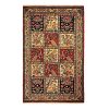 Hand-Knotted Persian Bakhtiyari Cubes Rug (Traditional Bakhtiari Garden Khesti) - Cream Wool