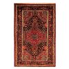 Hand-Knotted Persian Hamadan Bisheh Rug (Tribal Geometric Medallion) - Red Wool