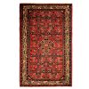 Hand-Knotted Persian Hamadan Stylish Rug (Traditional Floral Medallion) - Red Wool
