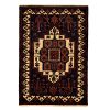 Hand-Knotted Persian Hamadan Rug (Tribal Geometric Medallion) - Black Wool