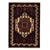 Hand-Knotted Persian Hamadan Rug (Tribal Geometric Medallion) - Black Wool