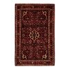 Hand-Knotted Persian Hamadan Rug (Traditional Floral Medallion Pattern) - Red Wool