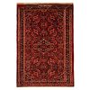 Hand-Knotted Persian Hamadan Tribal Rug (Traditional Floral Medallion) - Dark Red Wool
