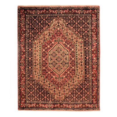 Hand-Knotted Persian Kurdistan Rug (Tribal Mahi Medallion / Herati) - Brown Wool