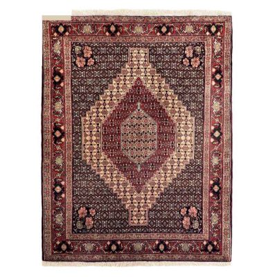 Hand-Knotted Persian Kurdistan Rug (Tribal Mahi Medallion / Herati) - Brown Wool