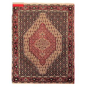 Hand-Knotted Persian Kurdistan Forest Rug (Tribal Mahi Medallion / Herati) – Brown Wool