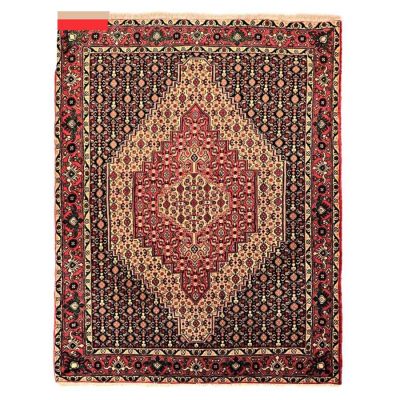 Hand-Knotted Persian Kurdistan Forest Rug (Tribal Mahi Medallion / Herati) - Brown Wool