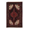 Hand-Knotted Persian Hamadan Arami Rug (Tribal Geometric Medallion) - Brown & Red Wool