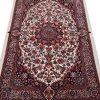 Hand-Knotted Persian Bijar Diba Rug (Iron Rug Classical Floral Medallion) - Cream Silk & Wool