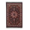Hand-Knotted Persian Bijar Ghajar Rug (Iron Rug Classical Floral Medallion) - Black Silk & Wool