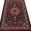 Hand-Knotted Persian Bijar Ghajar Rug (Iron Rug Classical Floral Medallion) - Black Silk & Wool