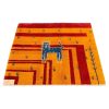 Hand-Knotted Persian Pictorial Gabbeh Rug - Cat Motif in Orange Wool