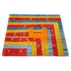 Hand-Knotted Persian Pictorial Gabbeh Rug - Cat Motif in Blue & Red Wool
